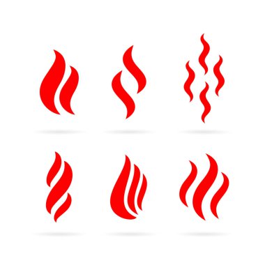 Sıcak duman vektörü simgesi ayarlandı