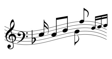 Sallanan müzik notaları vektör simgesi