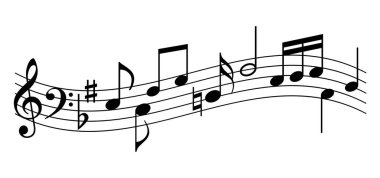 Müzik personeli ve vektör simgesi notaları