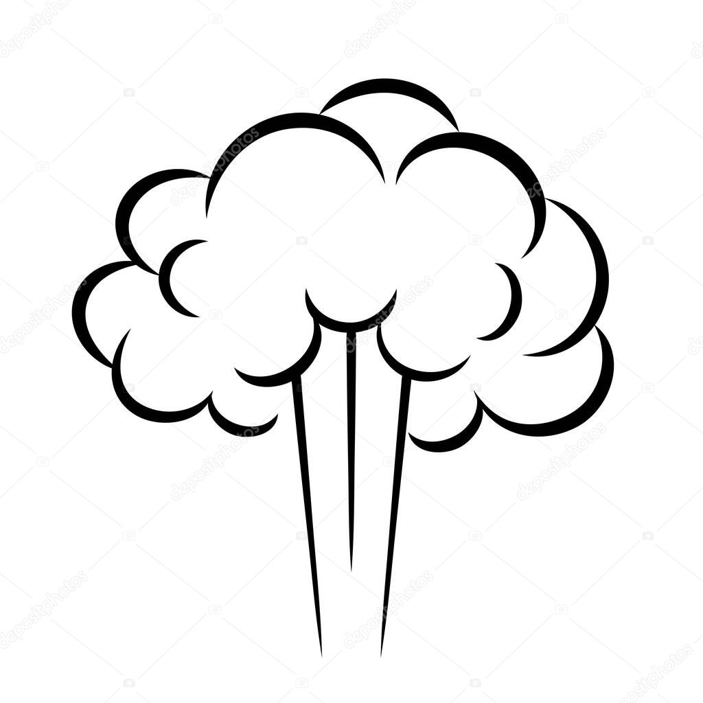 Steam puff vector icon
