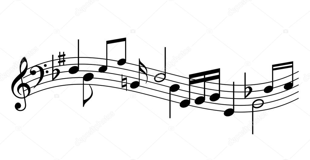 Music staff vector icon