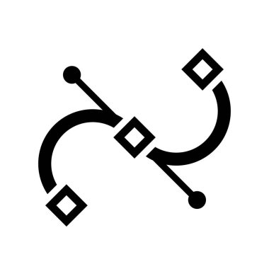 Vektör bezier eğrisi simgesi