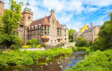 Edinburgh, İskoçya 'daki Dekan Köyü manzarası