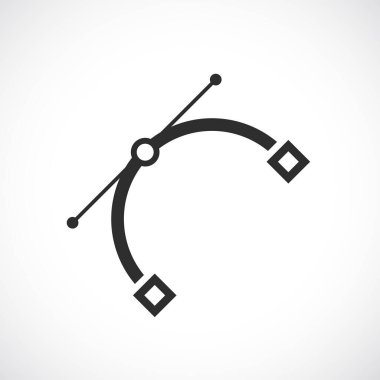 Beyaz arkaplanda vektör eğrisi simgesi