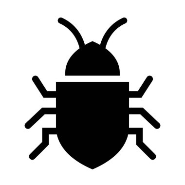 Beyaz arkaplanda böcek silueti vektör simgesi