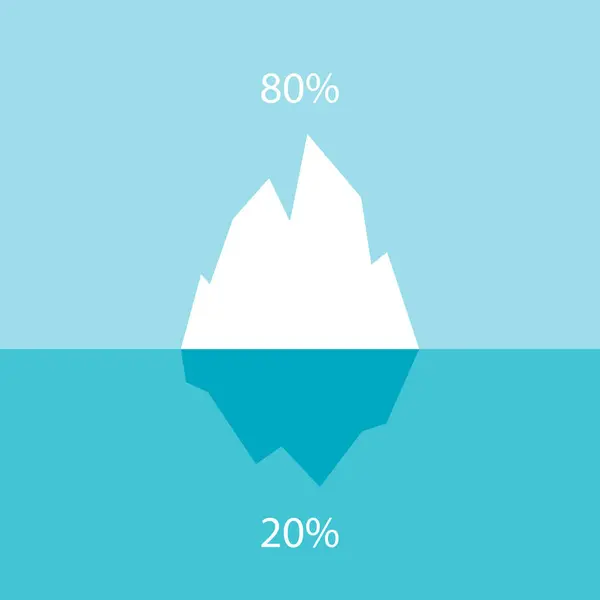 Ícone Iceberg Diagrama Princípio — Vetor de Stock
