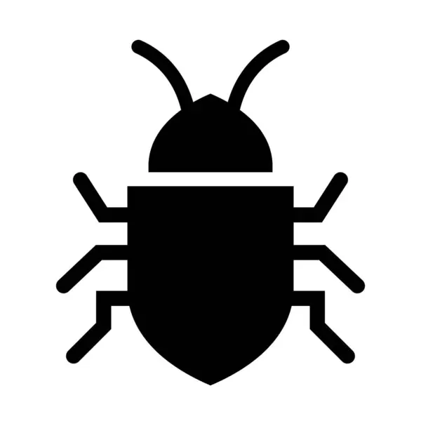Bug Silhouette Vector Icon White Background — Stock Vector