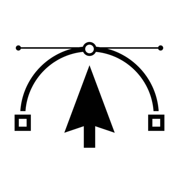 Bezier Kurvenvektorsymbol Isoliert Auf Weißem Hintergrund — Stockvektor