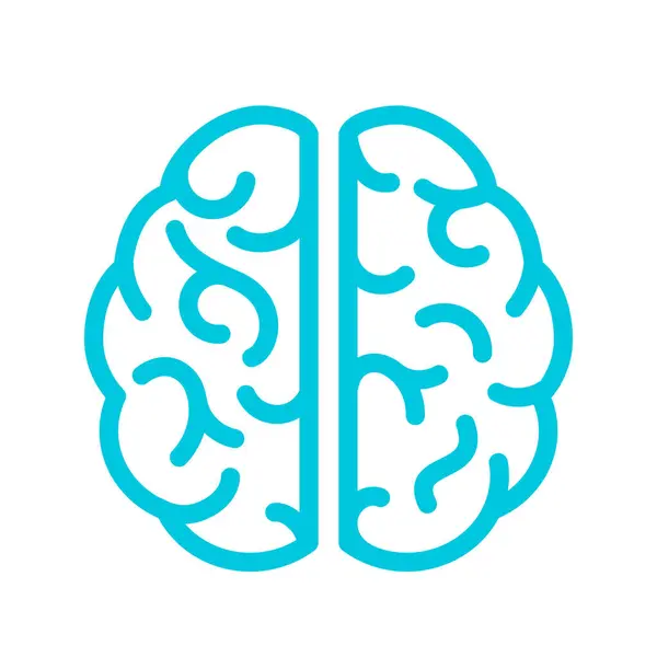 Brain Line Vektor Icon Isoliert Auf Weißem Hintergrund — Stockvektor