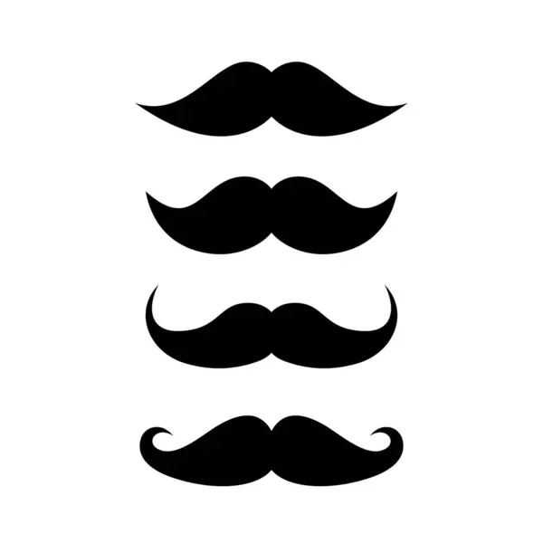 Illustration Icône Vectorielle Moustache Isolée Sur Fond Blanc — Image vectorielle