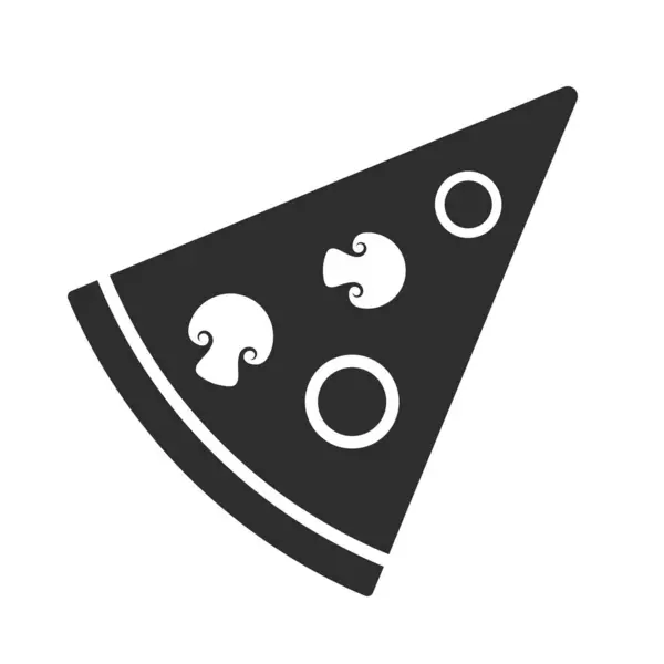 Pizza Vektor Symbol Auf Weißem Hintergrund — Stockvektor