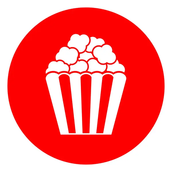 Popcorn Vektor Web Symbol Auf Weißem Hintergrund — Stockvektor