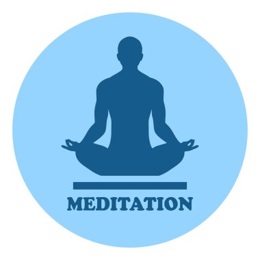 Meditasyon vektör logosu beyaz arkaplanda izole edildi