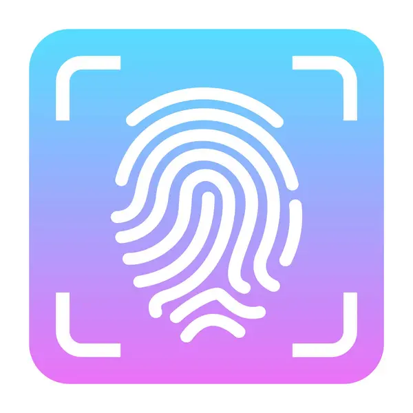 Fingerprint Scanning Vector Icon Isolated White Background — Stock Vector