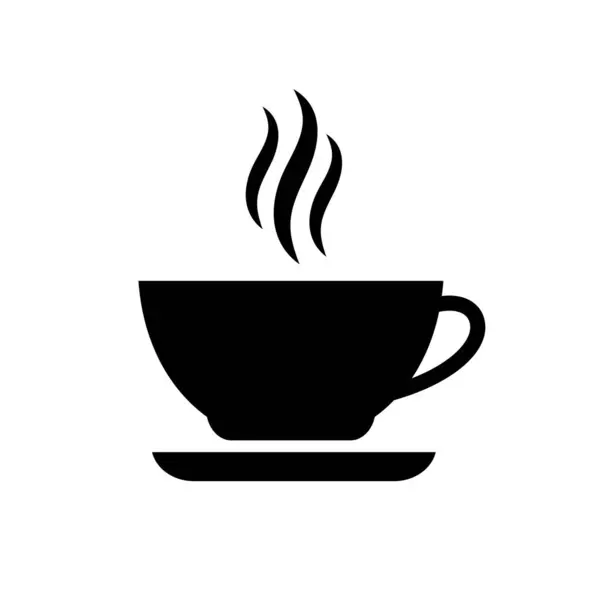 Icona Vettoriale Tazza Caffè Caldo Isolato Sfondo Bianco — Vettoriale Stock