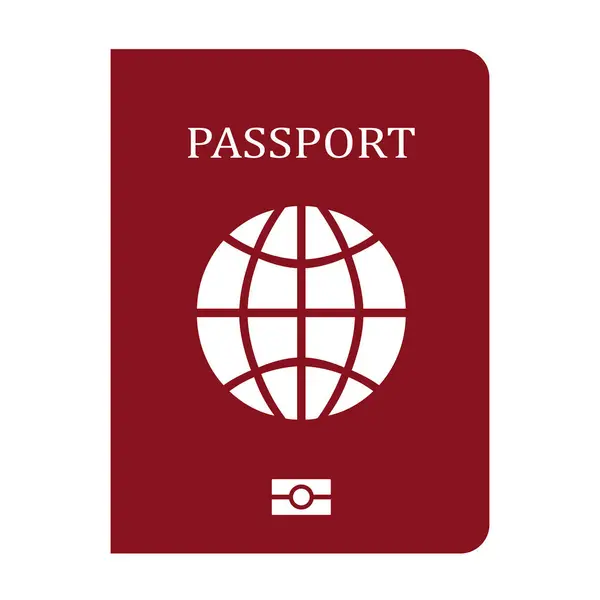 Ikona Wektora Paszportu Białym Tle — Wektor stockowy
