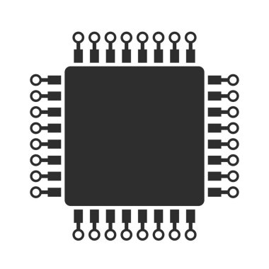 Bilgisayar mikroişlemci vektör simgesi