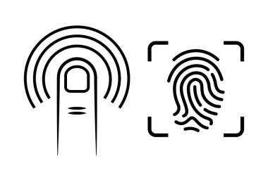 Parmak izi tanımlama vektör simgesi