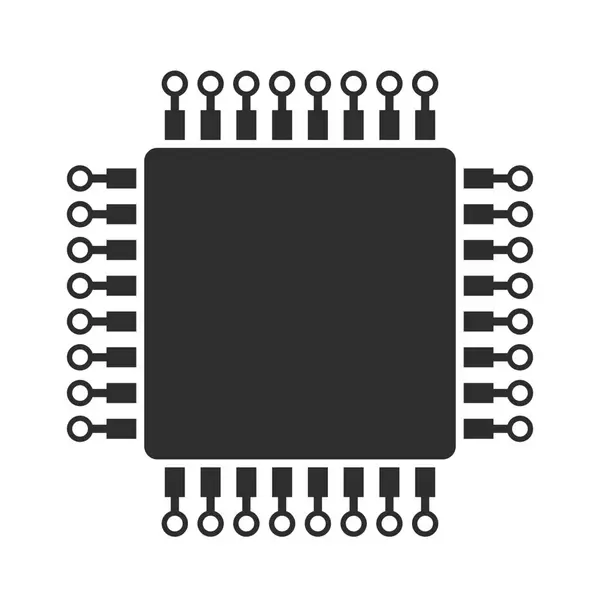 Icona Vettoriale Del Microprocessore Del Computer — Vettoriale Stock
