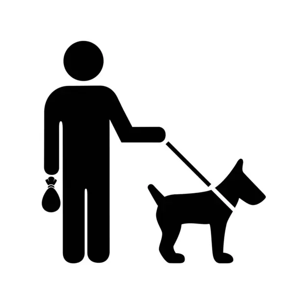 Σήκωσε Μετά Σκυλί Σας Σημάδι Απομονώνονται Λευκό Φόντο — Διανυσματικό Αρχείο