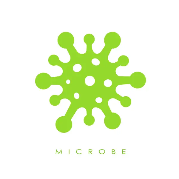 Microbe Green Icon Isolated White Background — Stock Vector