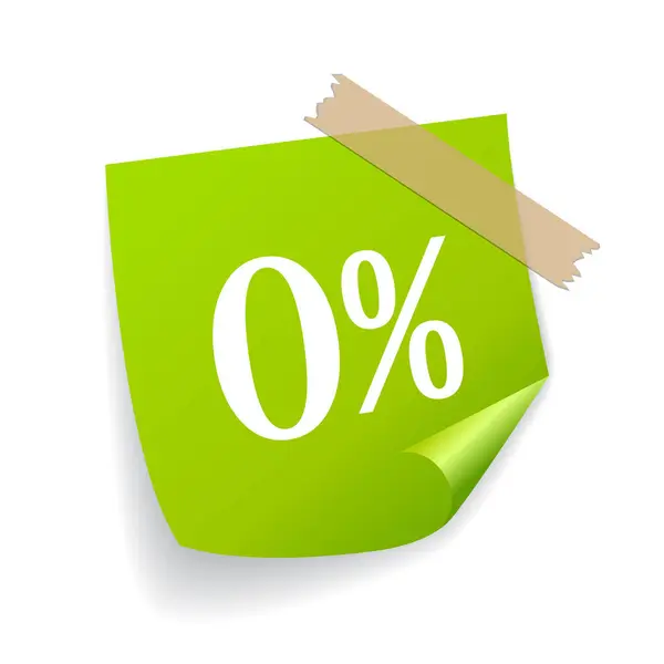Zero Percent Vector Sticker Isolated White Background — Stock Vector