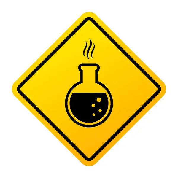 Waarschuwingsbord Voor Gevaarlijke Chemische Stoffen Geïsoleerd Witte Achtergrond — Stockvector