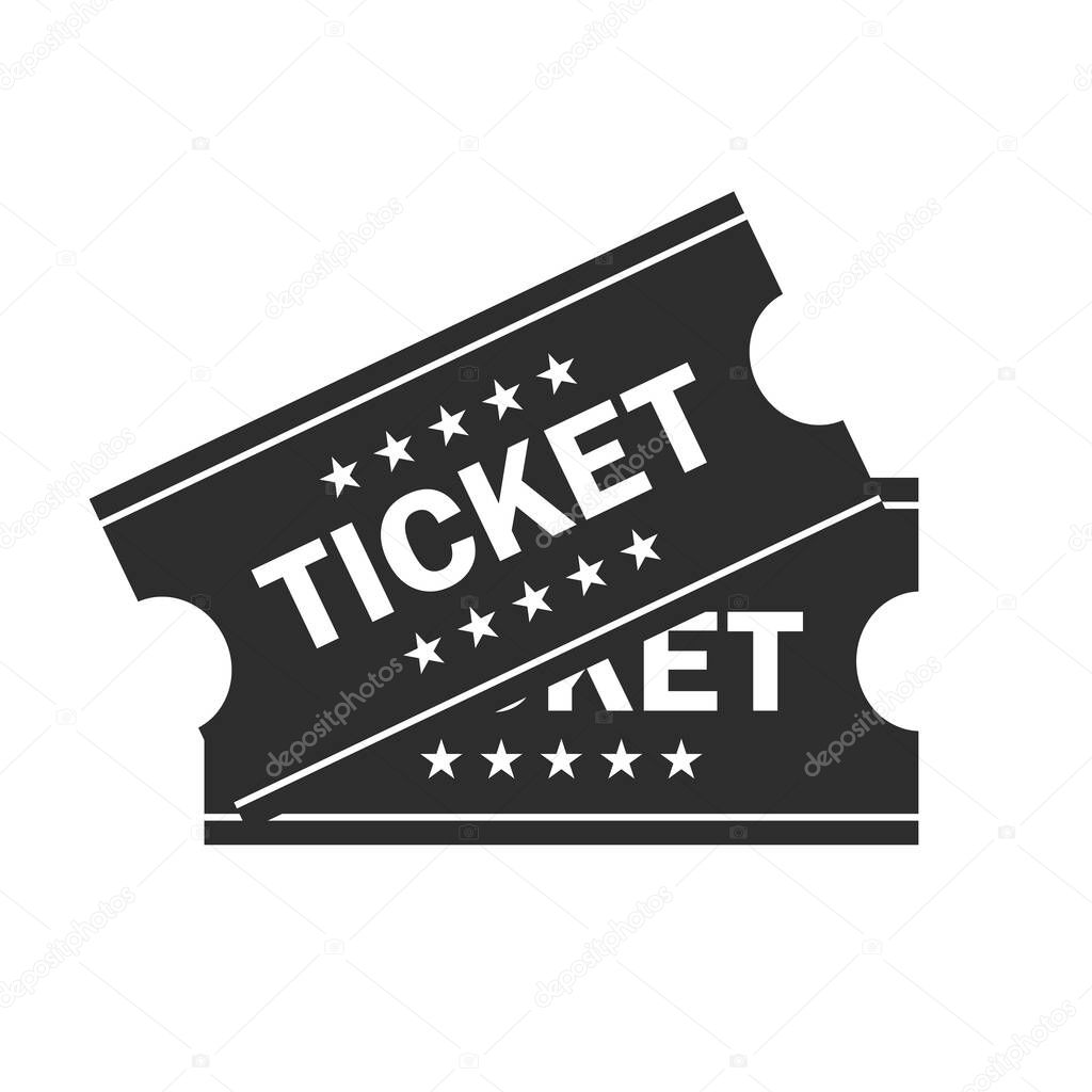 Ticket vector icon isolated on white background