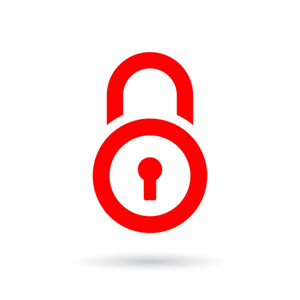 Значок вектора красного замка