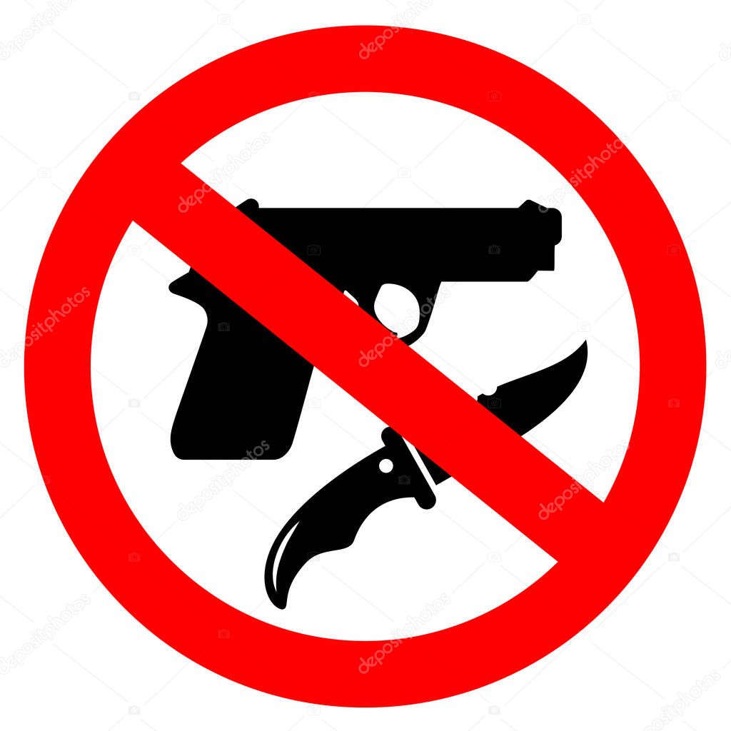 No weapon allowed vector sign
