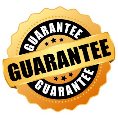 Guarantee gold vector icon isolated on white background clipart