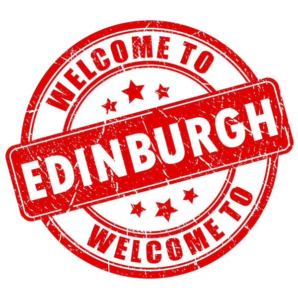 Stock vector Welcome to Edinburgh red stamp