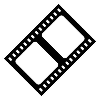 Beyaz arkaplanda izole edilmiş film şeridi vektör simgesi