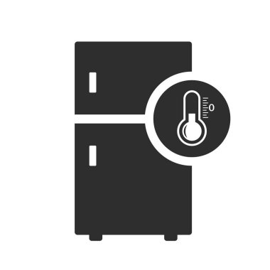 Buzdolabı vektör simgesi beyaz arkaplanda izole edildi