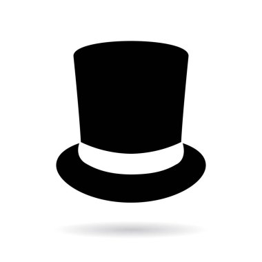 Siyah retro silindir şapka vektör simgesi