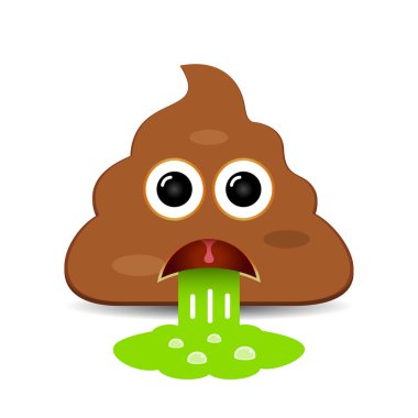 Kusan kaka emoji vektör karikatürü