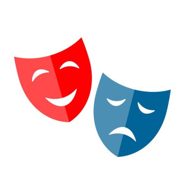 Red and blue vector mask icon clipart