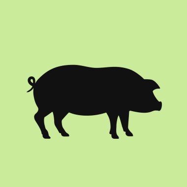 Yeşil arkaplanda Piglet vektör simgesi