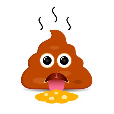 Kusmuk kaka vektör simgesi, tiksinti ifadesi işareti