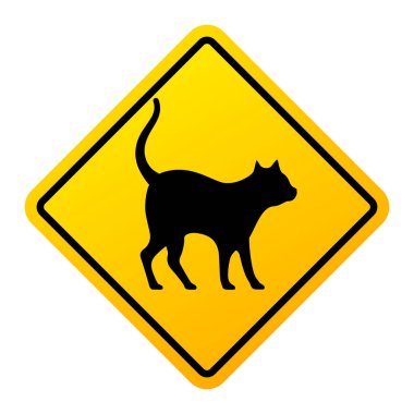 Kara kedi uyarısı, kötü şans işareti.