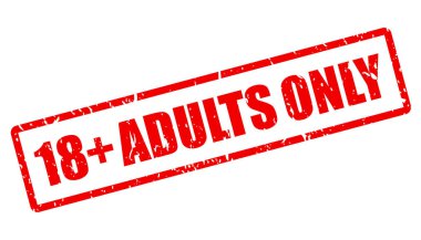 Adults only 18+ vector stamp clipart