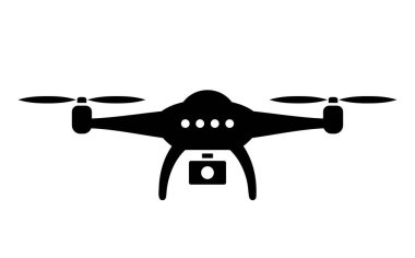 Beyaz arkaplanda İHA vektör simgesi