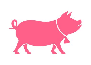 Pembe domuz bebek vektör simgesi