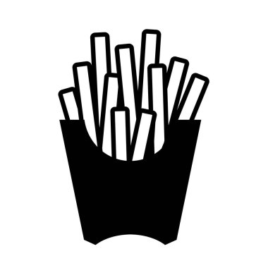 Beyaz arkaplanda izole edilmiş patates kızartması vektör simgesi