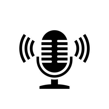 Mikrofon ve ses dalgaları vektör simgesi