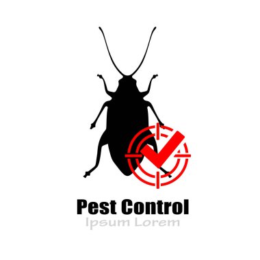 Beyaz arkaplanda böcek kontrol vektörü simgesi izole edildi