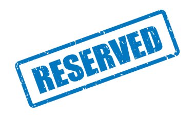 Beyaz arkaplanda ayrılmış mavi mürekkep damgası