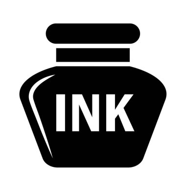 Beyaz arkaplanda mürekkep kabı vektör simgesi