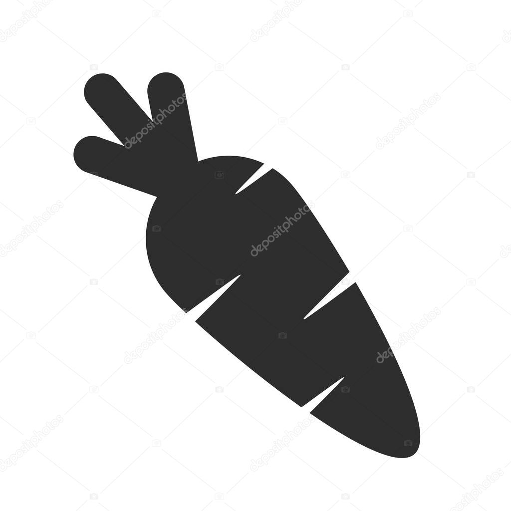 Simple carrot vector pictogram on white background