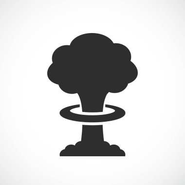 Nuclear bomb explosion vector icon isolated on white background